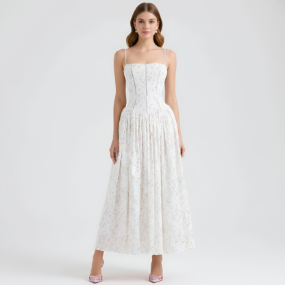 Floral Print Maxi Dress With Spaghetti Straps