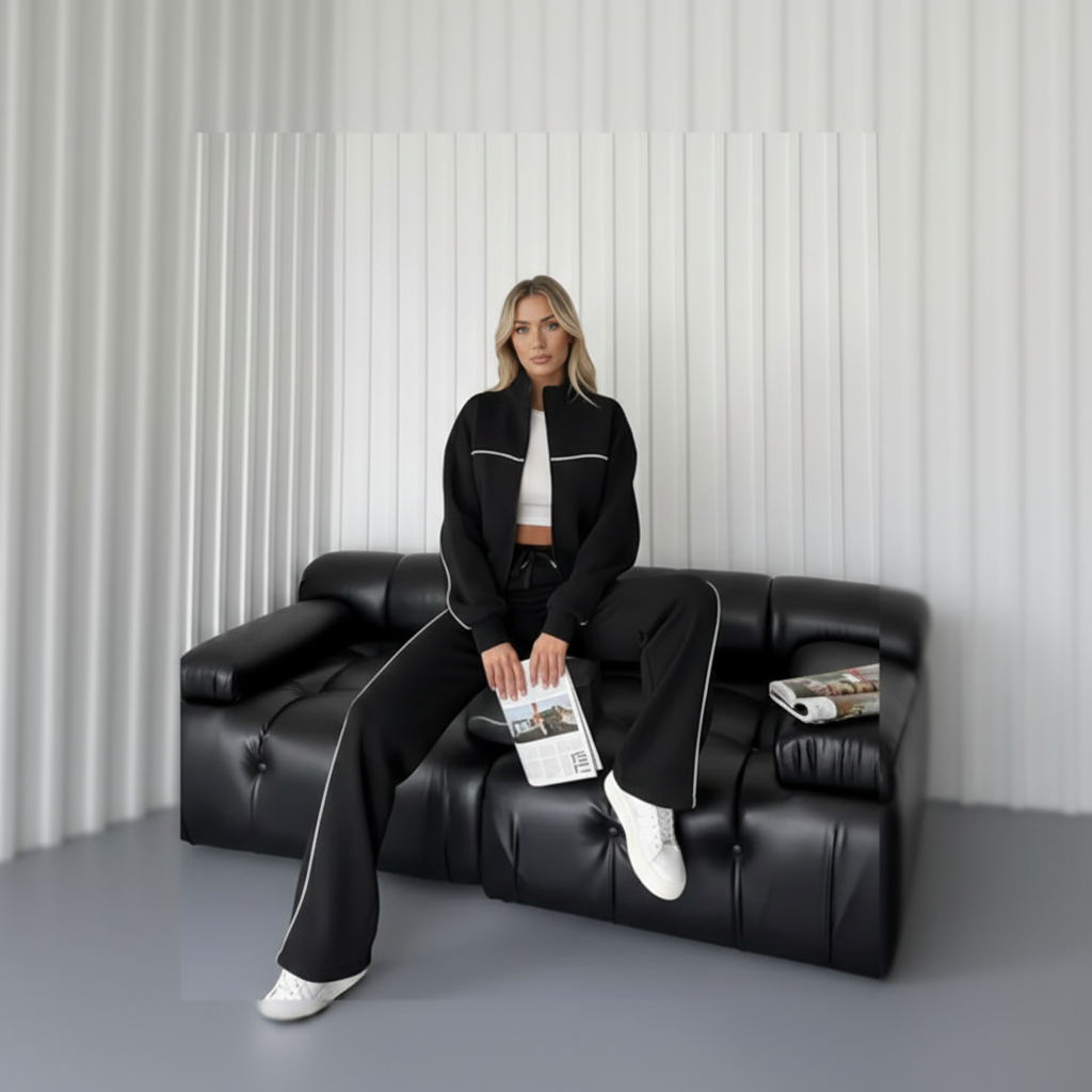 Zip Up Oversized Jogger Tracksuit Set