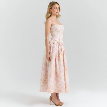 Floral Print Maxi Dress With Spaghetti Straps