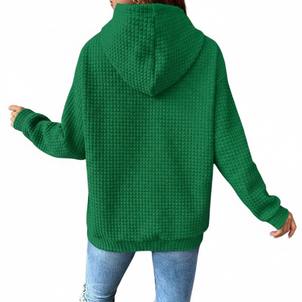 Casual Long Sleeve Hooded Sweatshirt With Pocket For Women