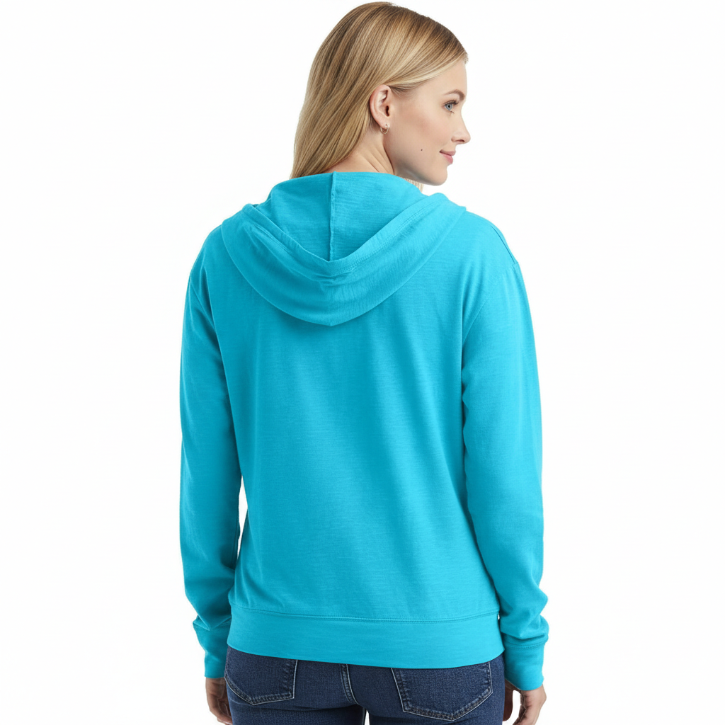 Casual Hoodie With Full Zip And Pockets For Women