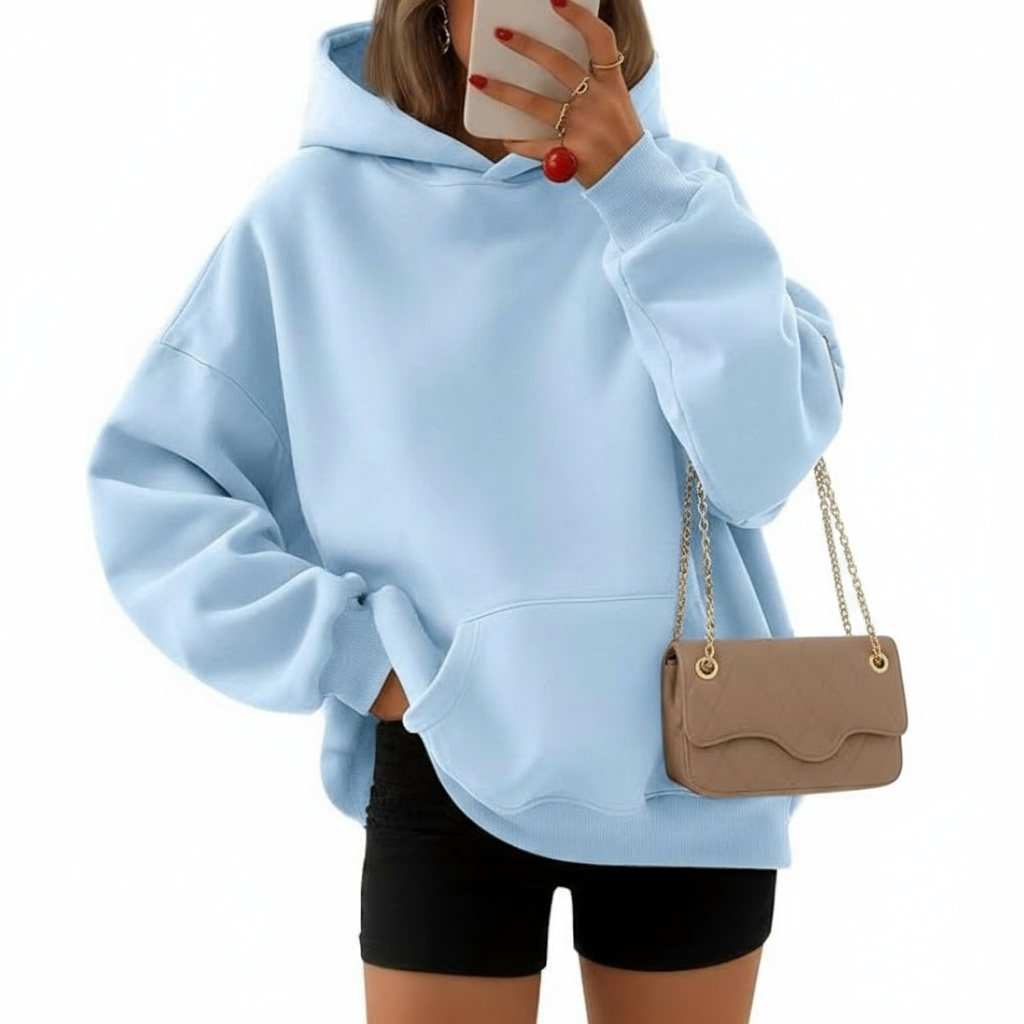 Oversized Fleece Hoodie With Pockets For Women