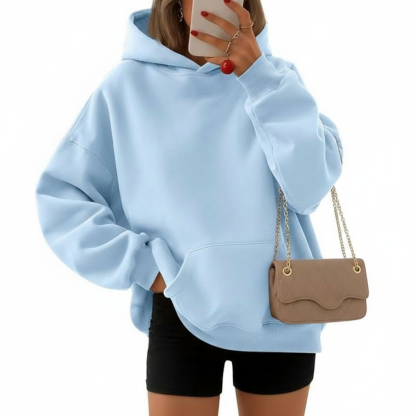 Oversized Fleece Hoodie With Pockets For Women