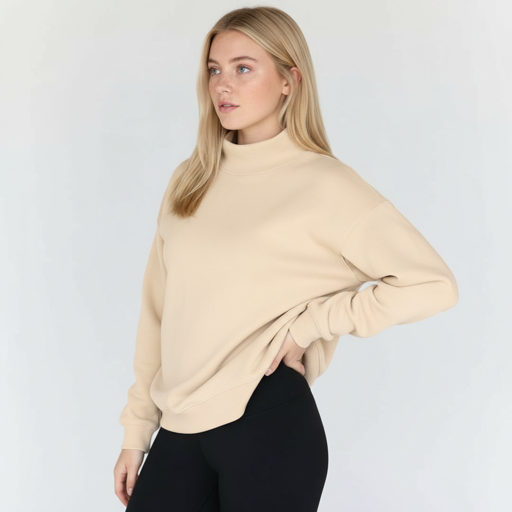 Oversized Sweatshirt For Women With Long Sleeves And Casual Fit