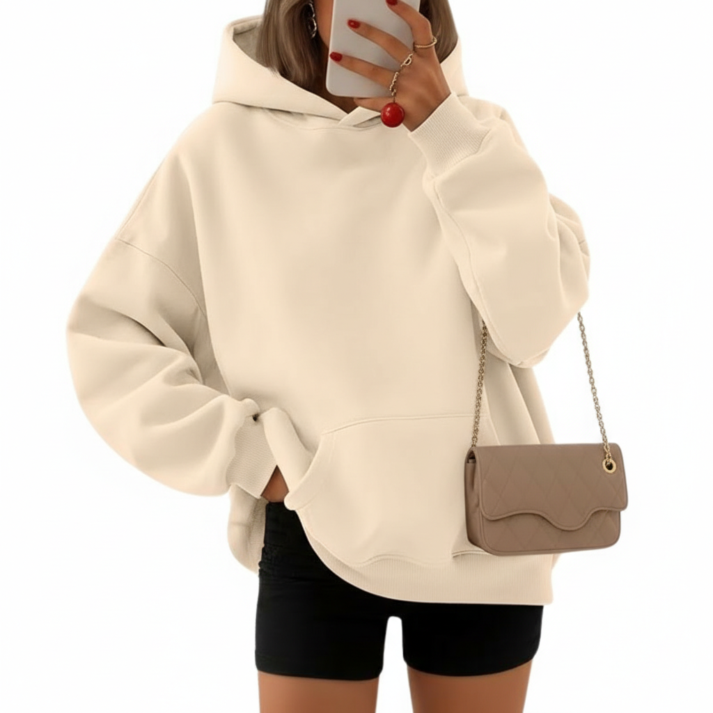 Oversized Fleece Hoodie With Pockets For Women