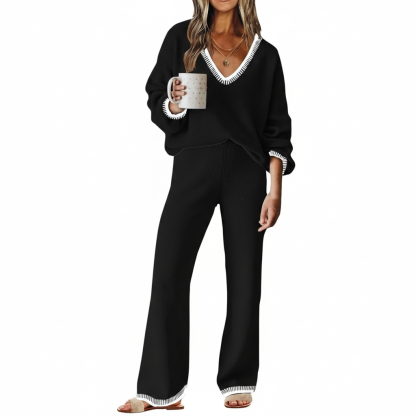 Two Piece Lounge Sets For Women With Knit Sweater Top And And Matching Pants