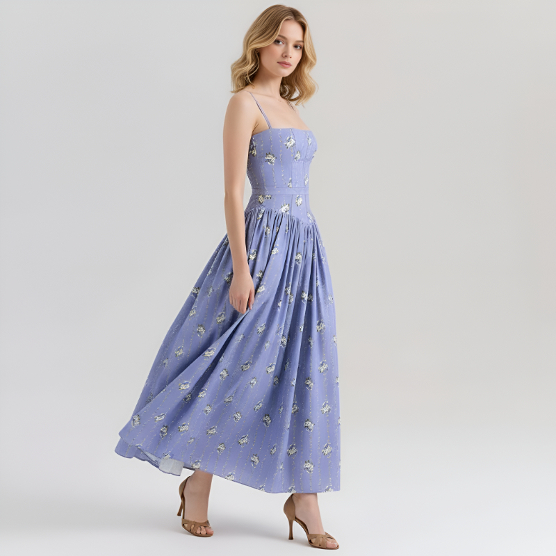 Floral Print Maxi Dress With Spaghetti Straps