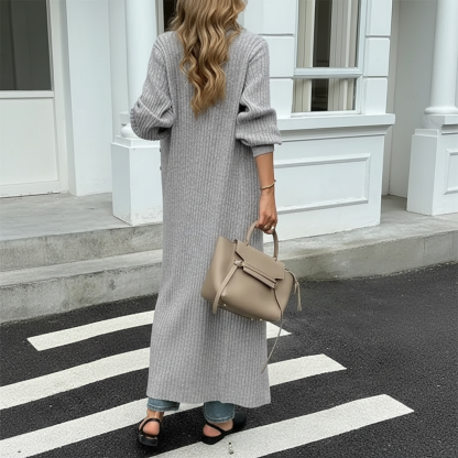 Long Sleeve Button Front Chunky Style Knit Cardigan Sweater Coat