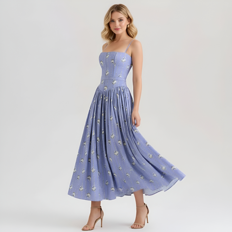 Floral Print Maxi Dress With Spaghetti Straps