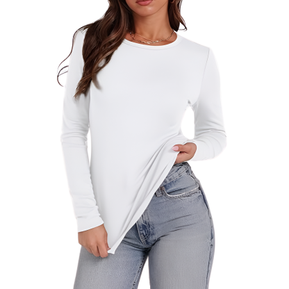Soft Fleece Lined Long Sleeve Thermal Top For Women