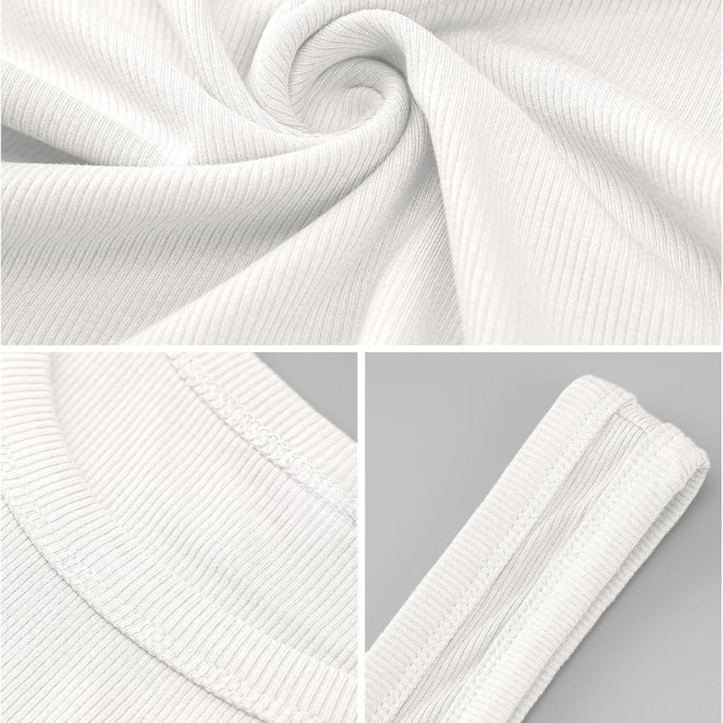 Womens Sleeveless Fitted Tank Top Square Ribbed Basic Tee