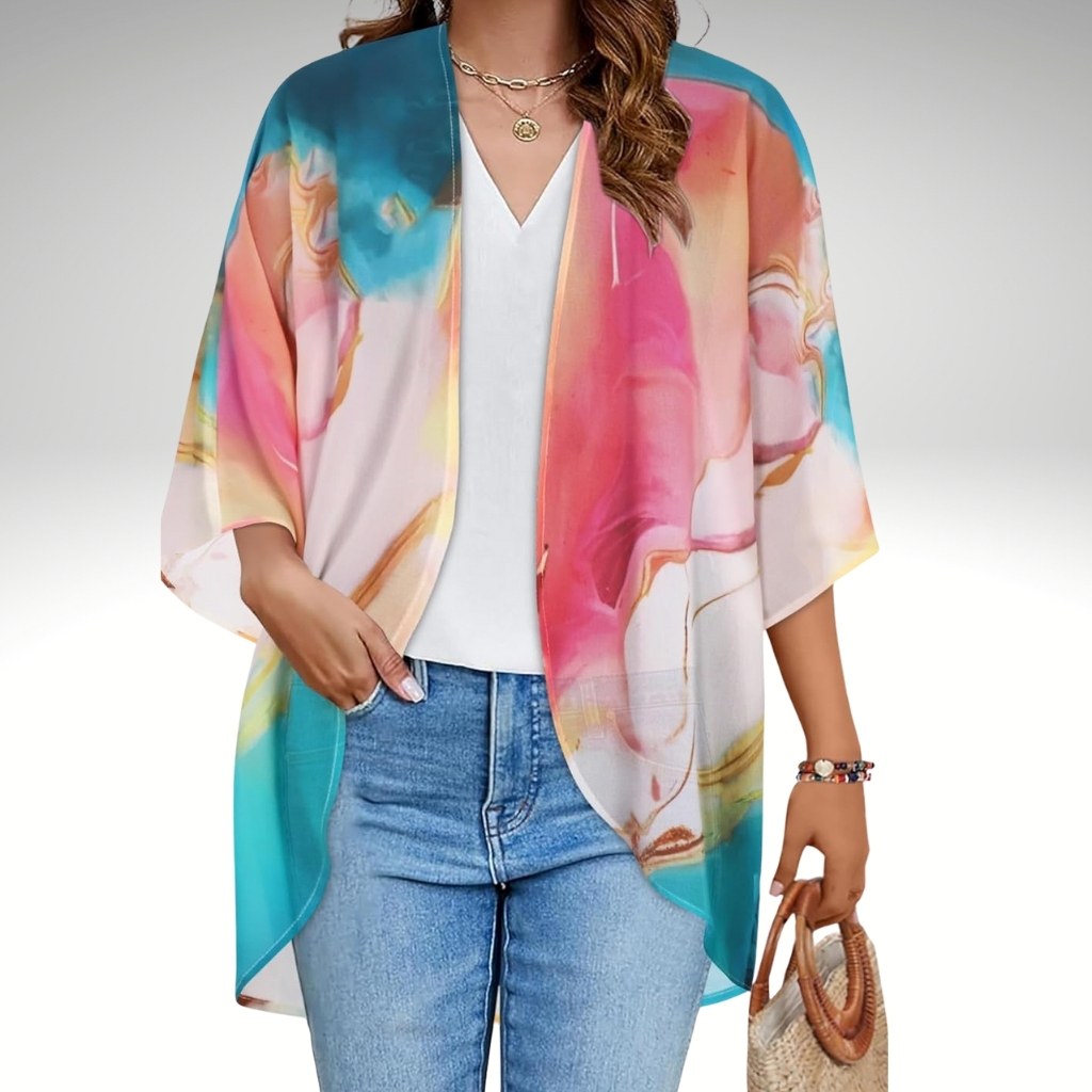 Womens Summer Kimono Cardigan Floral Beach Cover Up Casual Jacket Shirt