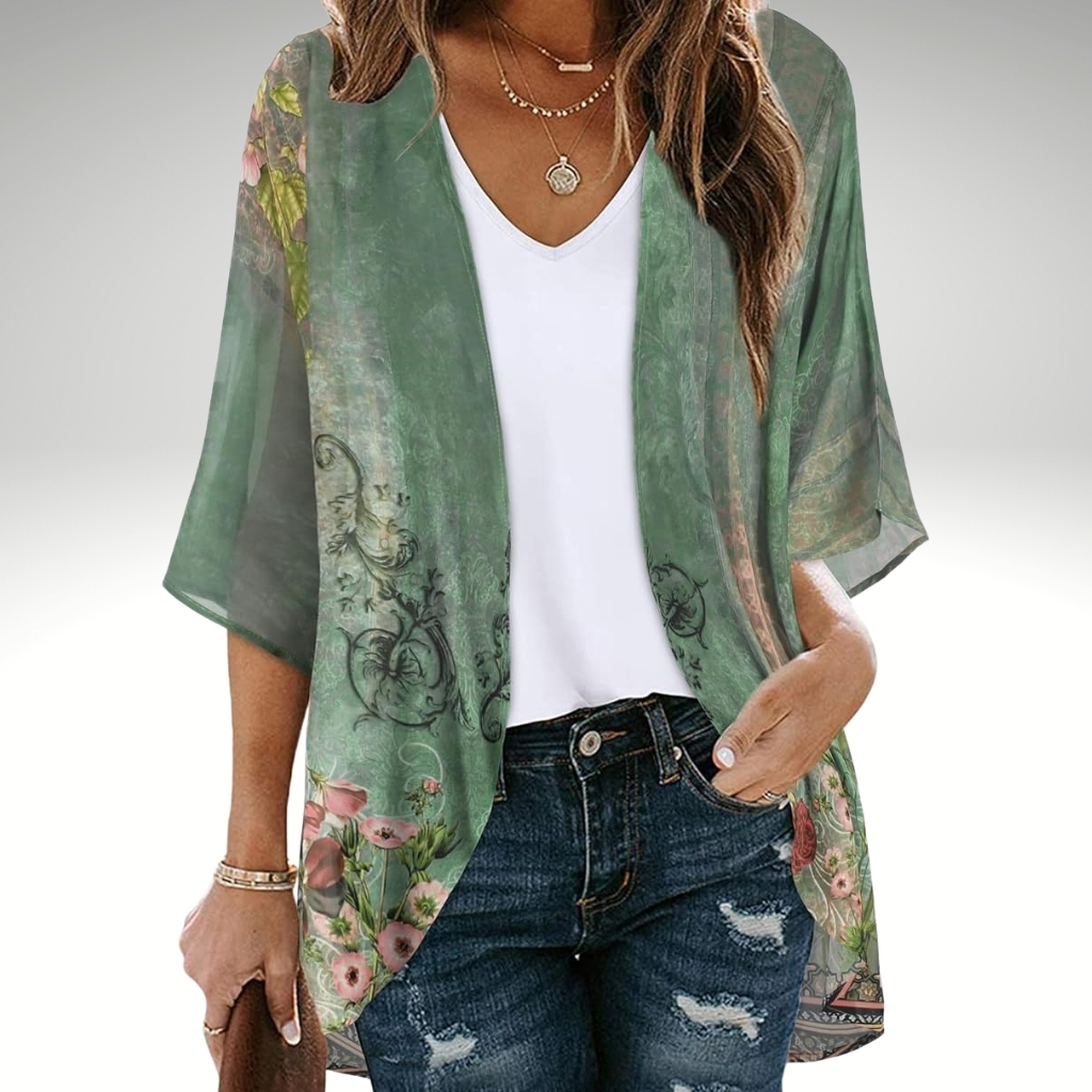 Womens Summer Kimono Cardigan Floral Beach Cover Up Casual Jacket Shirt