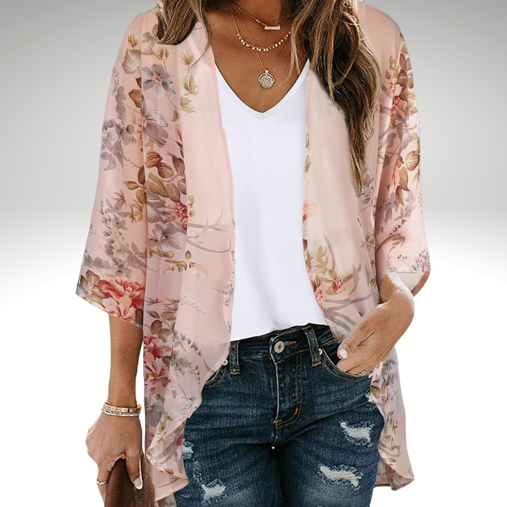 Womens Summer Kimono Cardigan Floral Beach Cover Up Casual Jacket Shirt