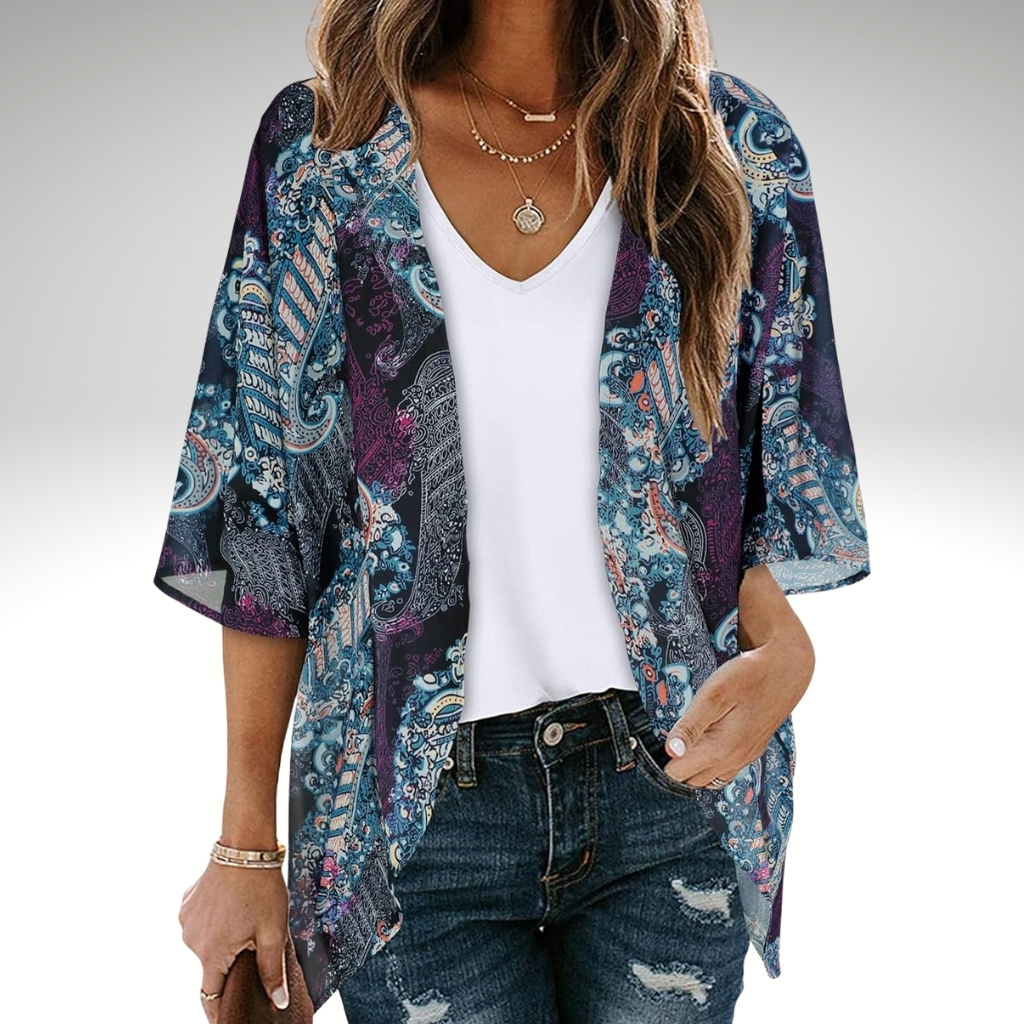 Womens Summer Kimono Cardigan Floral Beach Cover Up Casual Jacket Shirt