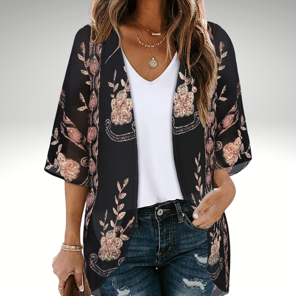 Womens Summer Kimono Cardigan Floral Beach Cover Up Casual Jacket Shirt
