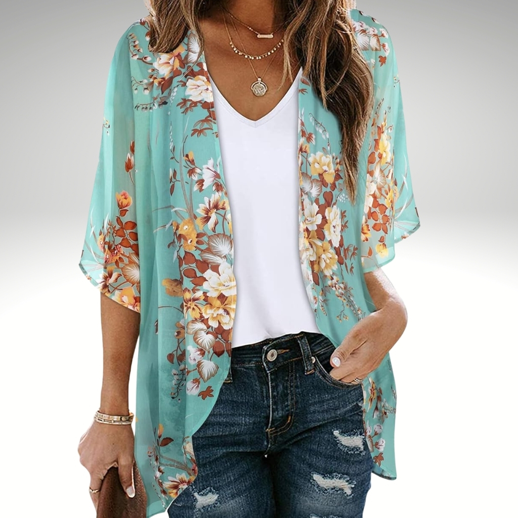 Womens Summer Kimono Cardigan Floral Beach Cover Up Casual Jacket Shirt