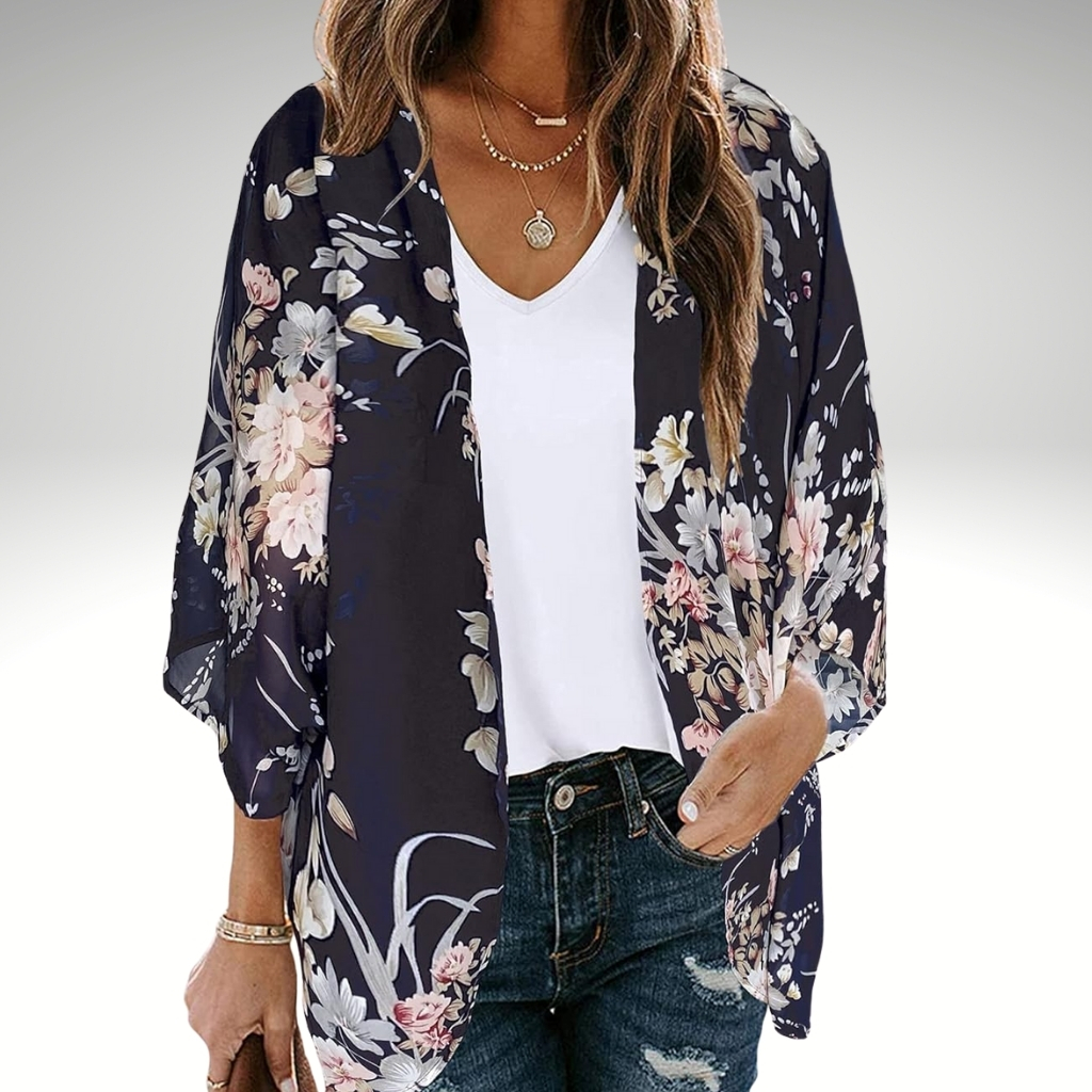 Womens Summer Kimono Cardigan Floral Beach Cover Up Casual Jacket Shirt