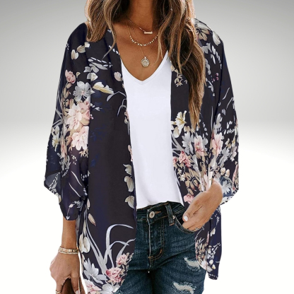 Womens Summer Kimono Cardigan Floral Beach Cover Up Casual Jacket Shirt