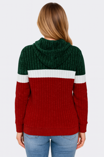 Casual Long Sleeve Pullover Hooded Sweater With Pockets