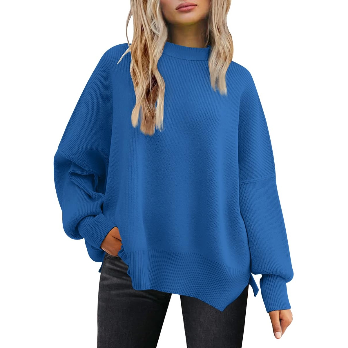Oversized Knit Fashion Batwing Pullover Sweaters For Women