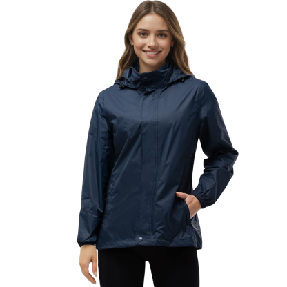 Women Waterproof Packable Rain Jacket with Hood for Travel