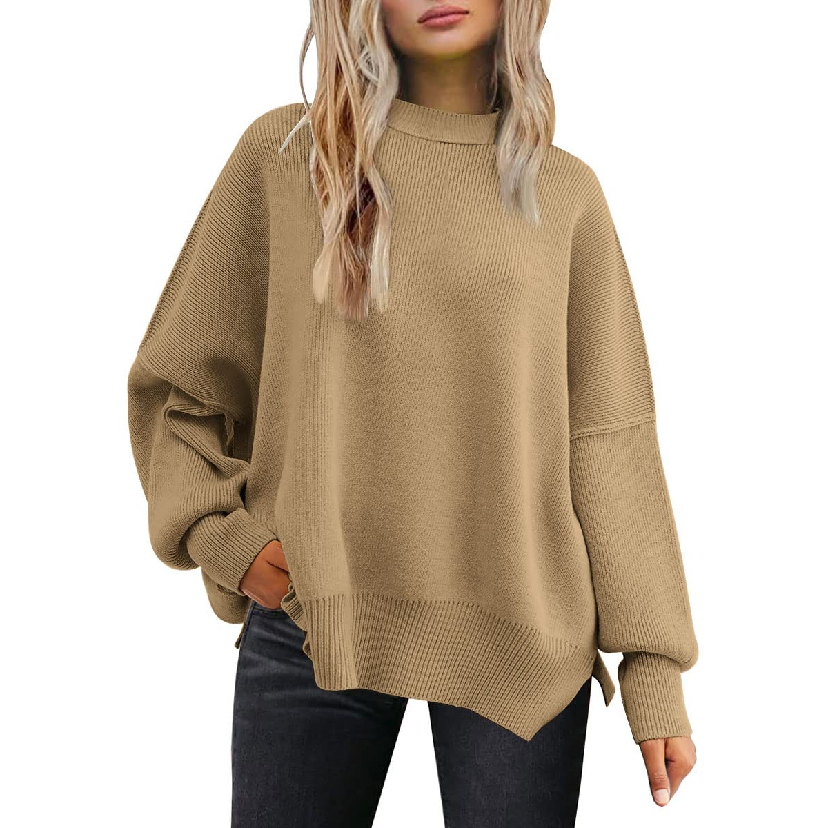 Oversized Knit Fashion Batwing Pullover Sweaters For Women