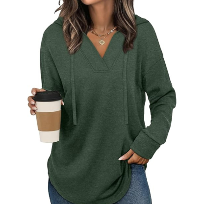 Hoodies For Women Trendy Fall Fashion V Neck Oversized Sweatshirt