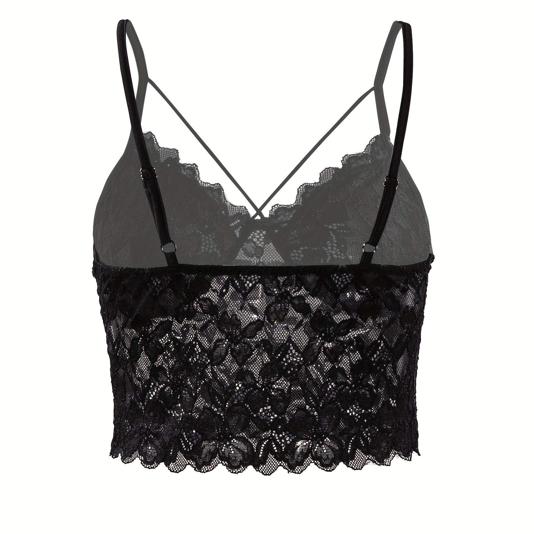Lace Spaghetti Sheer Crop Tank Top For Women