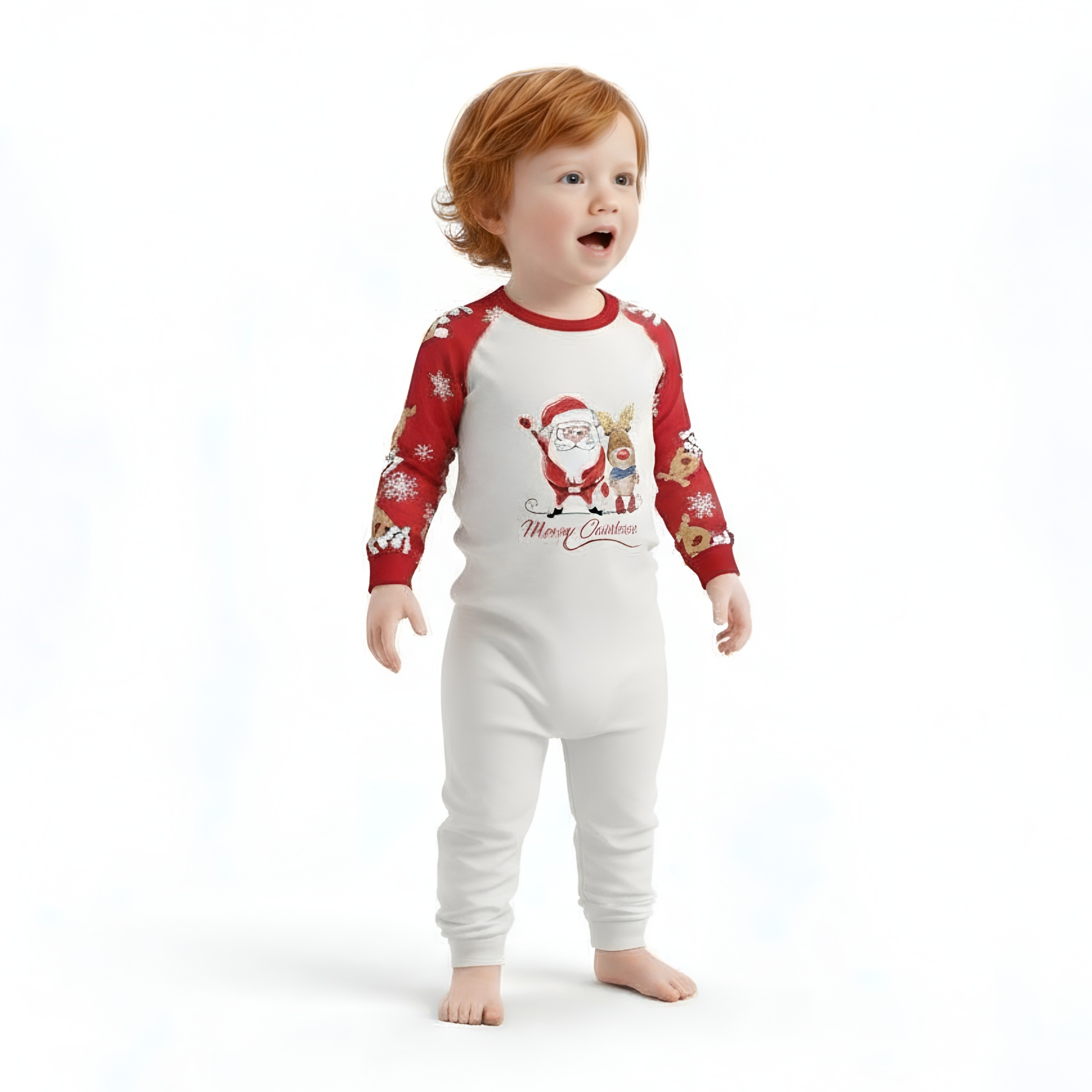 Santa And Reindeer Printed Family Matching Pajama Sets