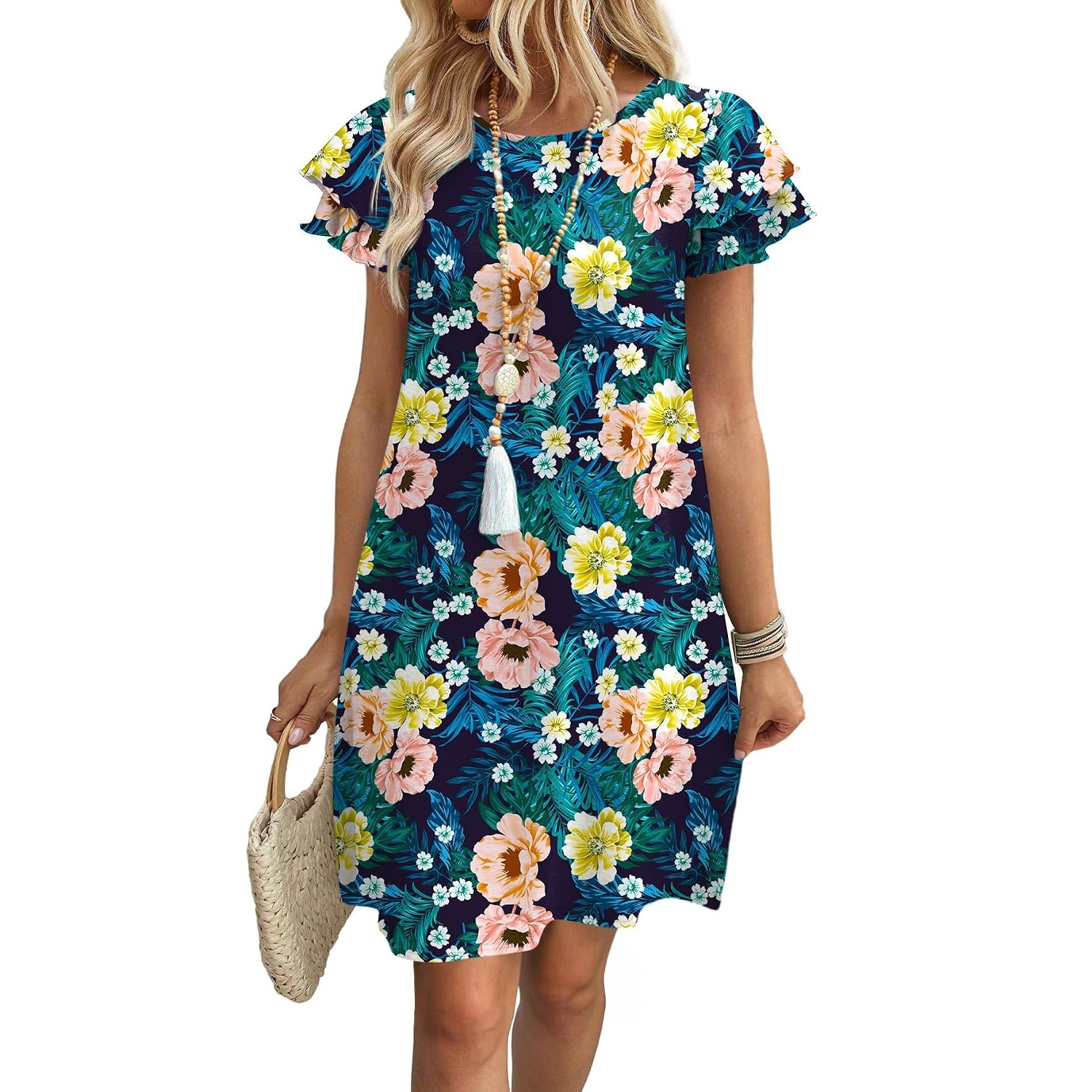 Summer Loose Ruffle Swing With Pockets For Women