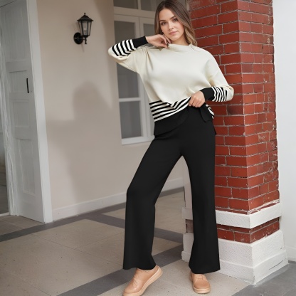 Two Piece Lounge Sets For Women With Knitted Pullover Sweater And Matching Pants