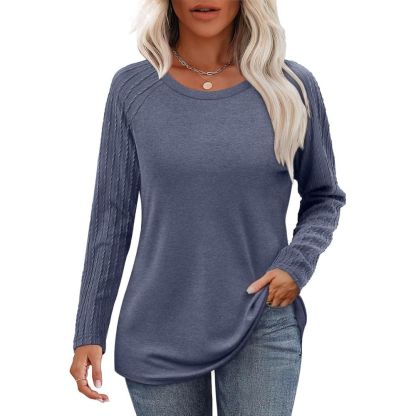 Long Sleeve Shirts for Women's Crewneck Oversized Sweatshirt Tunic Tops