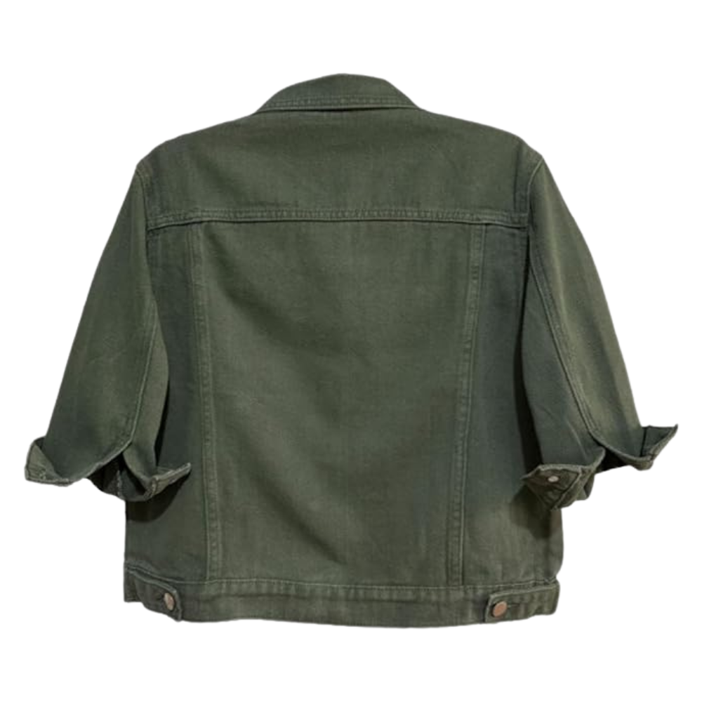 Women Cropped Full Sleeve Denim Jacket