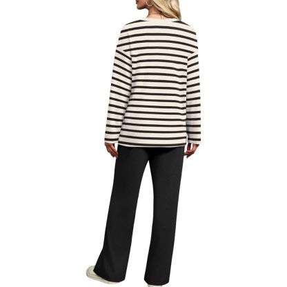 Lounge Sets for Women 2 Piece V Neck Button Matching Sweatsuit Loungewear