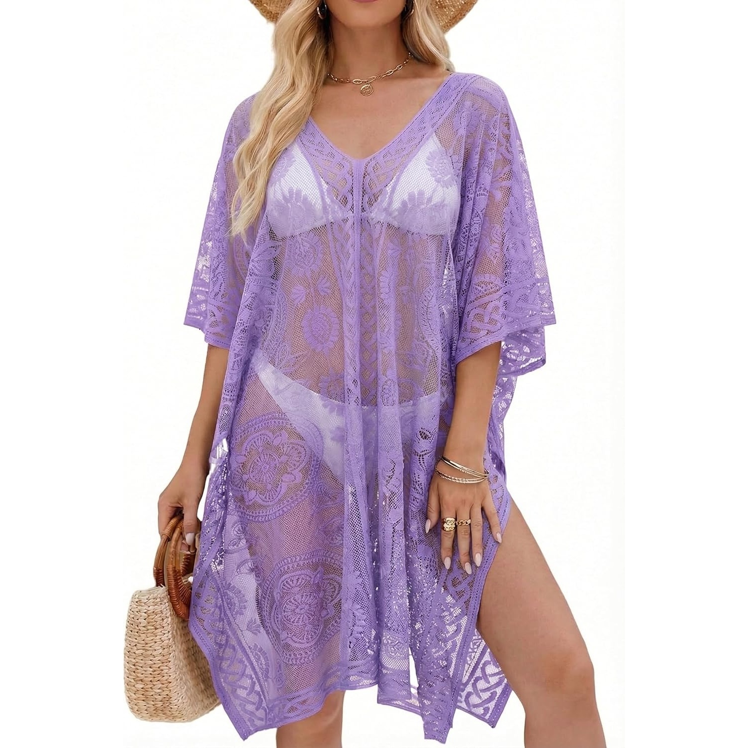 Lace Up Swimsuit Cover For Women