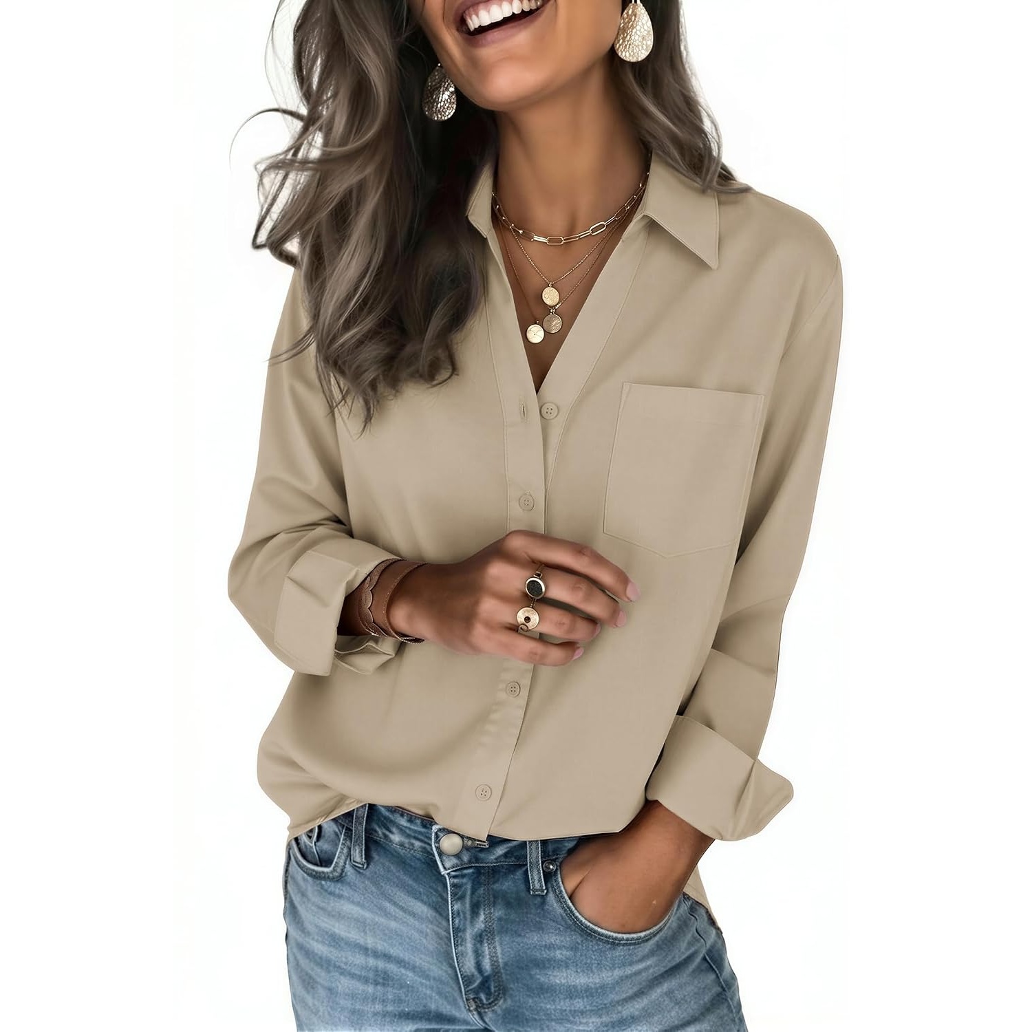 Casual Button Down Top For Everyday Outfits For Women