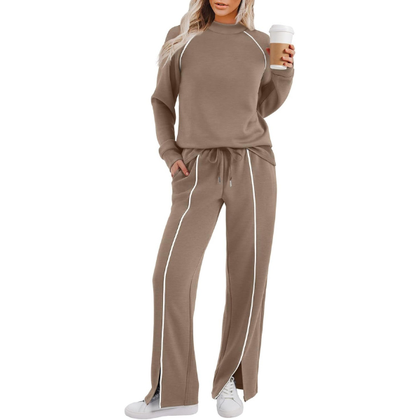 Lounge Sets for Women 2 Piece Fall Outfits 2025 Wide Leg Pant Matching Sets Womens Clothing