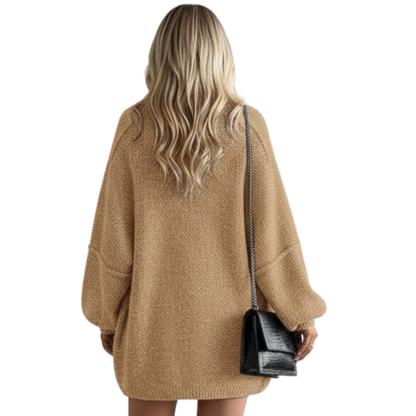 Oversized Open Front Lantern Sleeve Cardigan