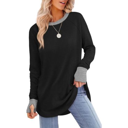 Women's Tunic Tops Long Sleeve Thumb Hole Shirts Crew Neck