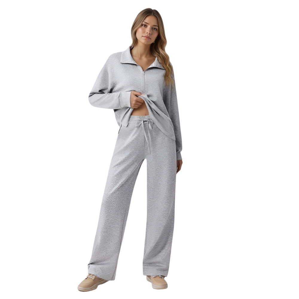 Two Piece Half Zip Sweatsuit With Loose Fit Outfit For Women