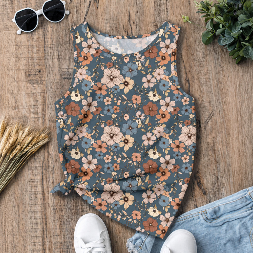 Casual Retro Round Tank Top For Women