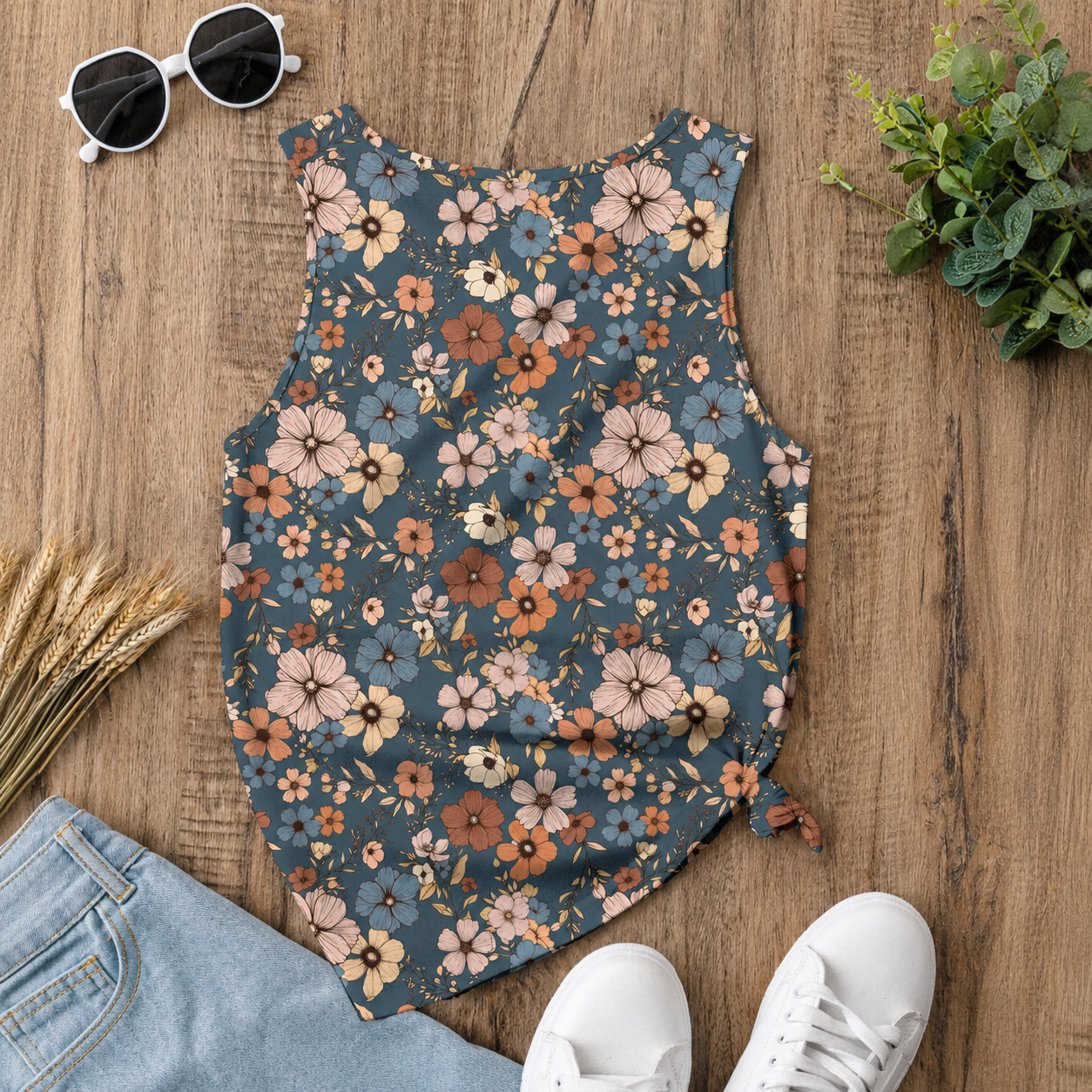 Casual Retro Round Tank Top For Women