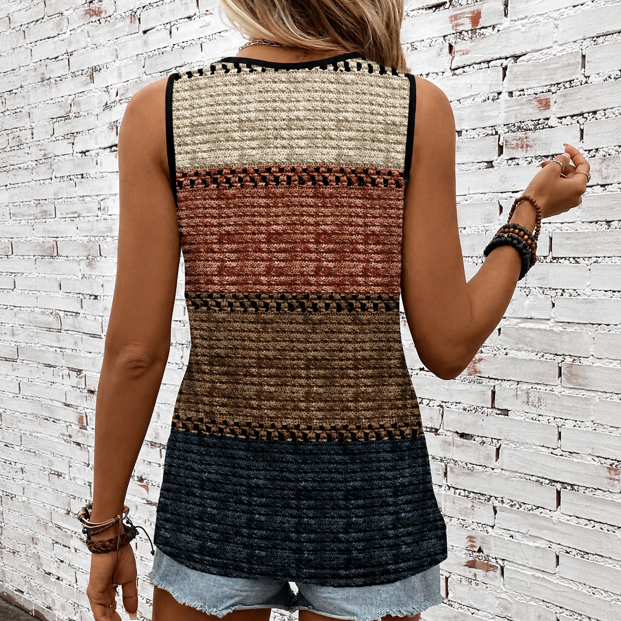 Casual Retro Round Tank Top For Women