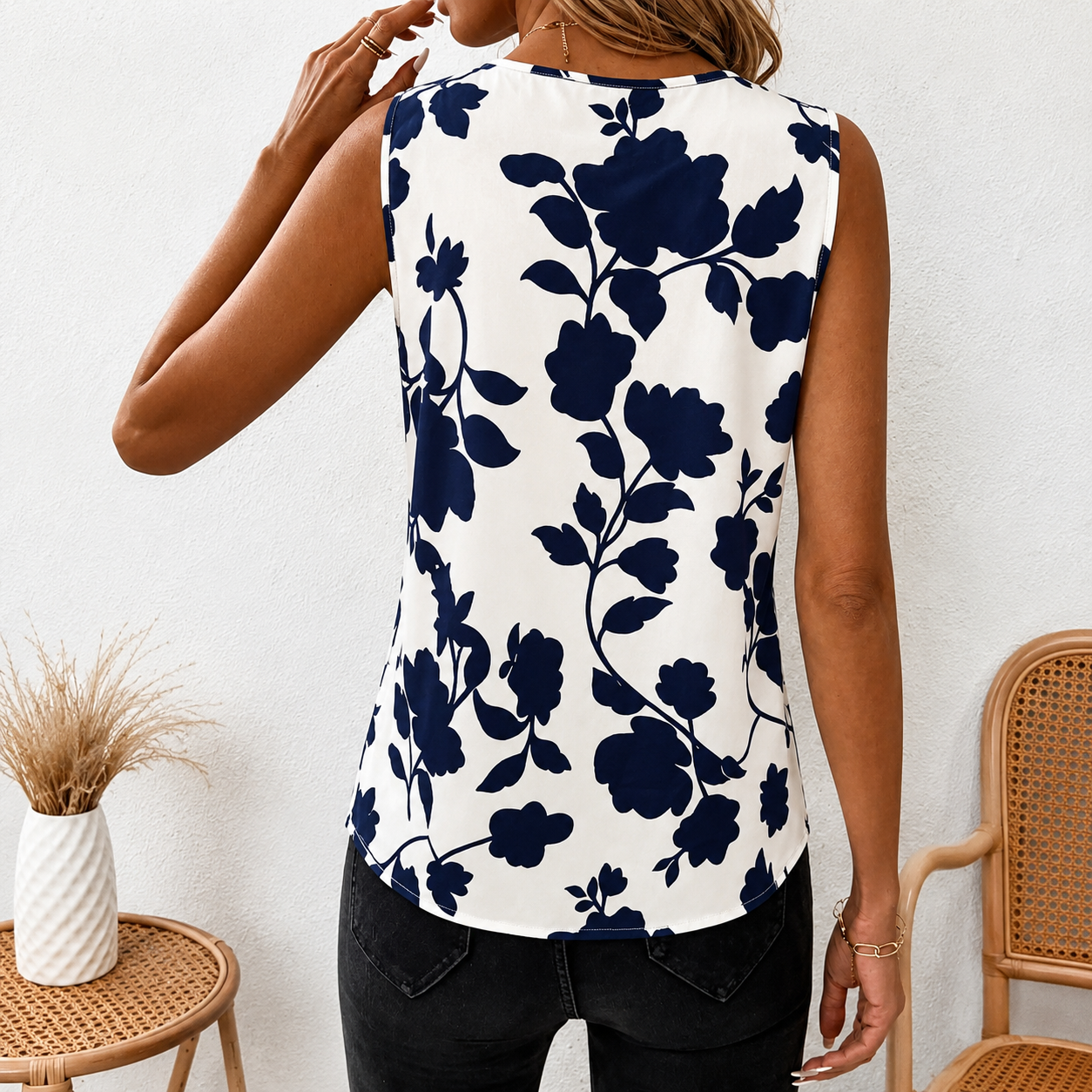 Casual Printed Sleeveless Tank Top For Women