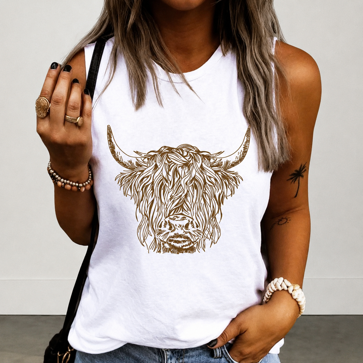 Casual Bull Print Tank Top For Women