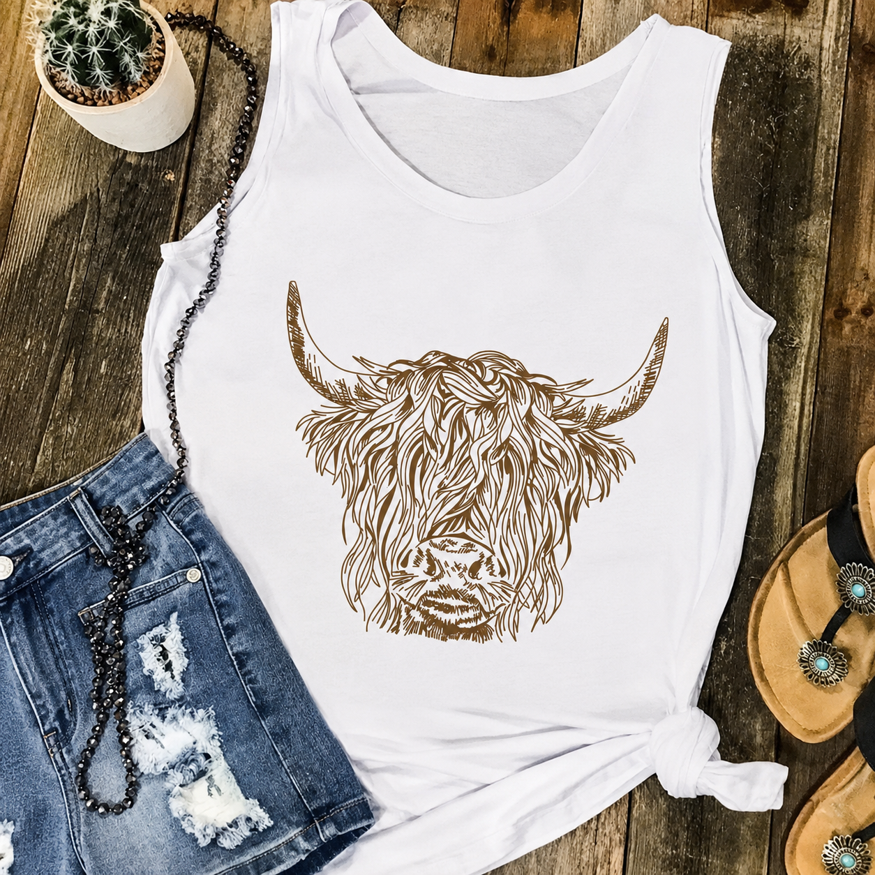 Casual Bull Print Tank Top For Women
