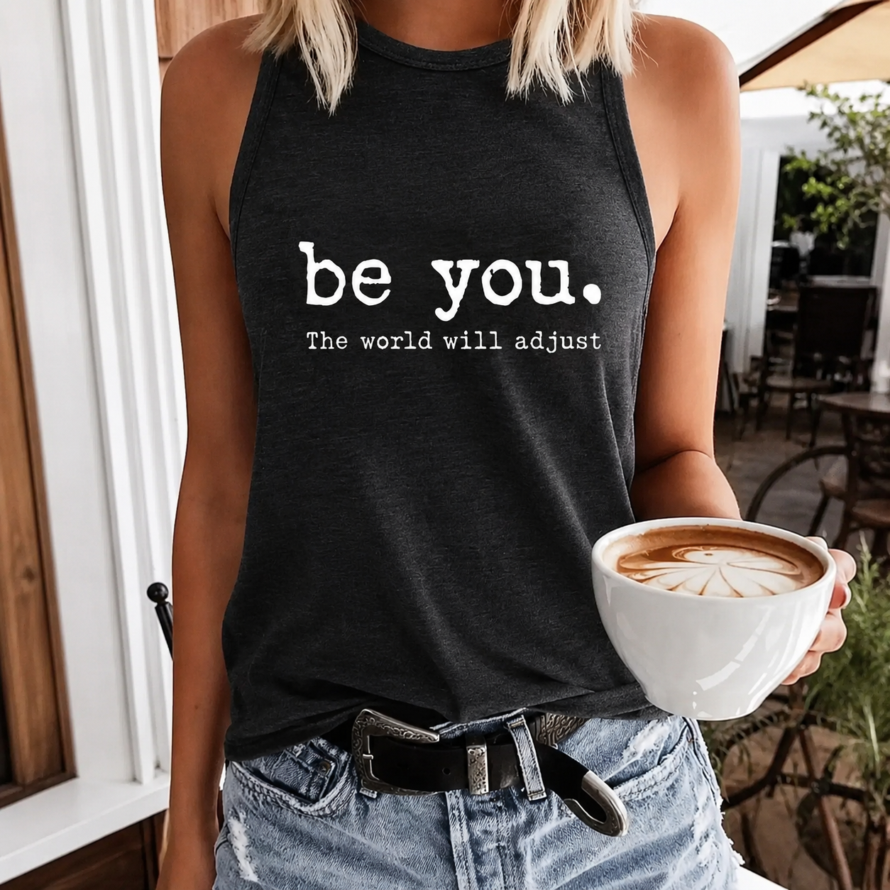 Casual Sleeveless Letter Print Tank Top For Women