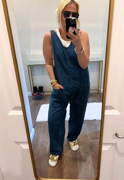Denim Jumpsuit With Pockets