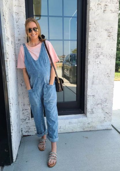 Denim Jumpsuit With Pockets